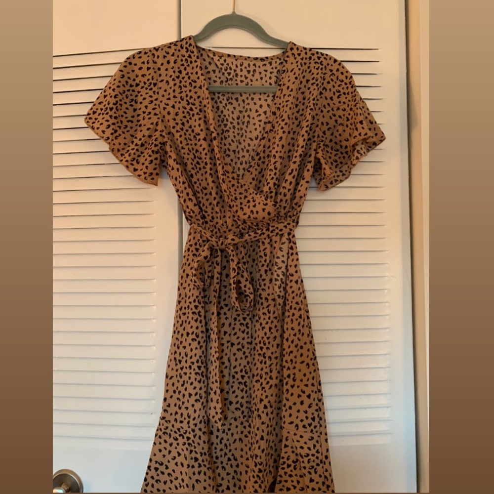 Leopard Print Wrap Dress